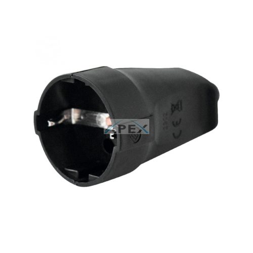 Home NEA 1/BK földelt aljzat egyenes kábelvezetéssel, aljzat gyermekvédelemmel, rugalmas törésgátlóval, 3680 W, fekete