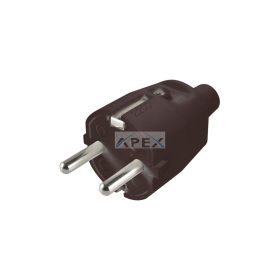   Home NED 1/BK földelt dugvilla egyenes kábelvezetéssel, rugalmas törésgátlóval, max. 3680 W, fekete