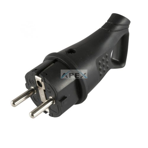 Home NGD 02 földelt dugvilla 45°-os kábelvezetéssel, kül- és beltéren is használható, max. 3680 W, fekete