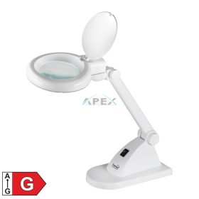   Home NKLL 06 LED-es nagyítós asztali lámpa, 30 hidegfényű LED, 6500 K, 400 lm, 3 dioptria nagyítás, 12 dioptria másodlagos lencse