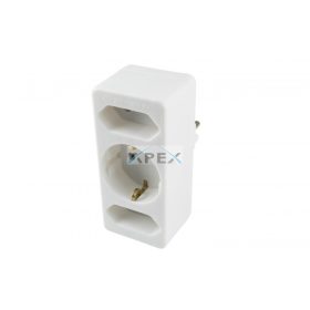   Home NV 13/WH hálózati elosztó, 3 aljzat, 1 védőérintkezős aljzat (max. 3500W), 2 EURO aljzat (max. 500W), fehér