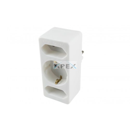 Home NV 13/WH hálózati elosztó, 3 aljzat, 1 védőérintkezős aljzat (max. 3500W), 2 EURO aljzat (max. 500W), fehér