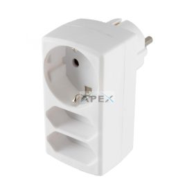   Home NV 131/WH hálózati elosztó, 3 aljzat, 2 EURO aljzat, 1 védőérintkezős aljzat (max. 3680W), fehér