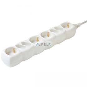   Home NV 18/WH hálózati elosztó, 1,5 m, H05VV-F 3G1,0 mm2 kábel, IP 20 kivitel, 4 védőérintkezős és 4 euro aljzat, max. 3500W, fehér