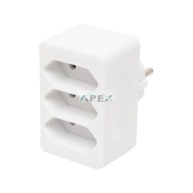   Home NV 23/WH hálózati elosztó, 3 EURO aljzat gyermekvédelemmel ellátva, max. 3 x 500 W, fehér
