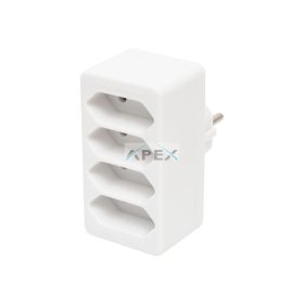   Home NV 24/WH hálózati elosztó, 4 EURO aljzat gyermekvédelemmel ellátva, max. 4 x 500 W, fehér