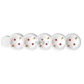   Home NV 5/WH hálózati elosztó, 1,5 m, H05VV-F 3G1,0 mm2 kábel, IP20 kivitel, 5 védőérintkezős aljzat, max. 3500W, fehér