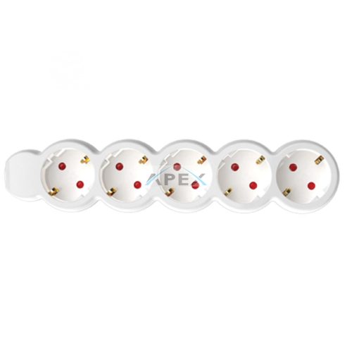 Home NV 5/WH hálózati elosztó, 1,5 m, H05VV-F 3G1,0 mm2 kábel, IP20 kivitel, 5 védőérintkezős aljzat, max. 3500W, fehér