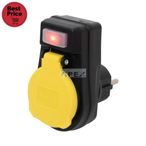 Home NVKO 1 hálózati aljzat, kapcsolós, kültéri, gyermekvédelemmel ellátva, IP44 védelem, max.3680W