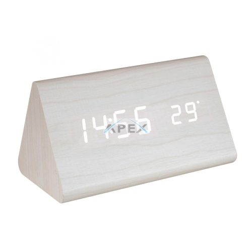 Home OC 07 digitális LED ébresztőóra, tapsra aktiválható fehér kijelző, dátum és hőmérséklet kijelzés, ébresztés, elemes tápellátás