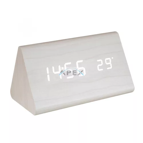Home OC 07 digitális LED ébresztőóra, tapsra aktiválható fehér kijelző, dátum és hőmérséklet kijelzés, ébresztés, elemes tápellátás