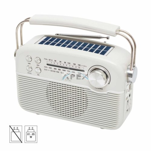 SAL RPR9 napelemes rádió multimédia lejátszóval, FM-AM-SW rádió, Bluetooth, USB és microSD csatlakozás, beépített akkumulátor