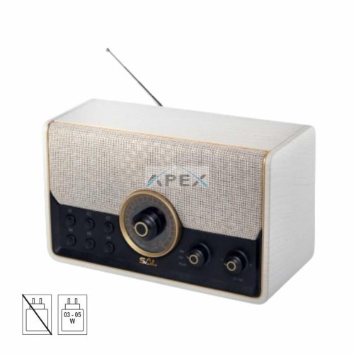 SAL RRT 6B retro táskarádió, multimédia lejátszó, 6 in 1, BT, USB, MicroSD, AUX, FM rádió, kihangosító, beépített mikrofon