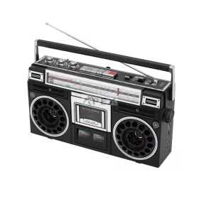   SAL RRT BROOKLYN sztereó kazettás rádiós magnó, Bluetooth, USB, microSD, MP3, felvétel, 4-sávos rádió, multimédia