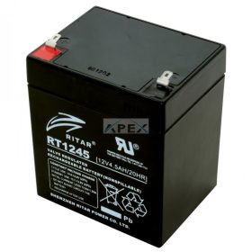   Ritar RT 1245E ólomakkumulátor, 12V/4,5 Ah, 5 éves élettartam, zárt konstrukció