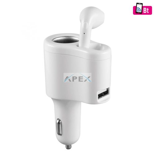 SAL SABT 31 fülhallgató autós töltővel, 3 in 1, monó headset, 3,1 A gyorstöltő, ~2 óra üzemidő