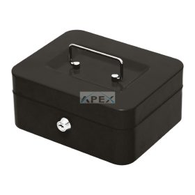   HOME SAFEMONEY pénzkazetta, acél, kivehető aprópénz tároló rekesz, 2 kulccsal, hordozható, 200x90x160mm