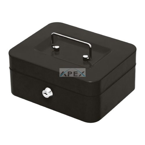 HOME SAFEMONEY pénzkazetta, acél, kivehető aprópénz tároló rekesz, 2 kulccsal, hordozható, 200x90x160mm