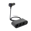 SAL SAU80W autós feszültségelosztó és USB töltő, 3.4A USB töltő, max.80Watt, fém burkolat, Voltmérő, autó-akkumulátor állapotának ellenőrzése, 12/24V járművekhez