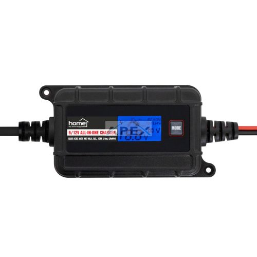 Home SMC20 SMART akkumulátortöltő, 6-12V/2A, LCD kijelző, teljesen automatikus, minden elterjedt akkutípushoz, digitális kijelző, karbantartó töltés, kétféle csatlakozókábel