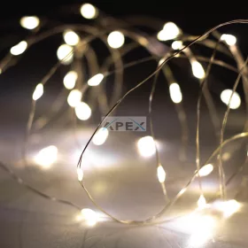   Home SML100WW micro LED fényfüzér, 5 méter, napelemes, kül- és beltéri kivitel, 100 db melegfehér micro LED