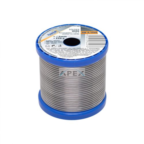 Home SW 2/250 forrasztóón, 2mm, 250g, európai gyártótól származó kiváló minőségű forrasztóón, összetétel: SN/PB: 60/40%, gyanta: 2,0%