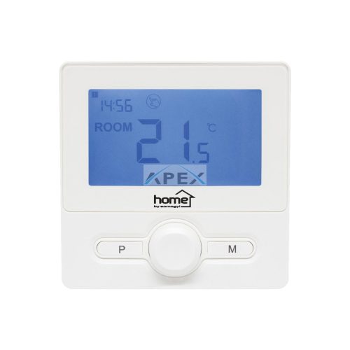 Home THE25W digitális vezetékes szobatermosztát, falra szerelhető, programozható, ablaknyitás-érzékelés, fagyvédelmi funkció, fehér