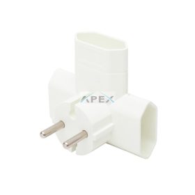   HOME TPF3E T elosztó, 3-as EURO aljzat, 250V~, max. 1850 W, 3x2,5A, fehér