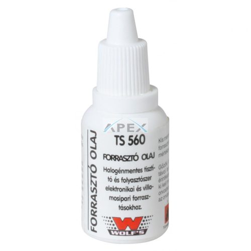 Home TS 560 forrasztóolaj, kismértékben aktivált klórmentes folyósító szer villamos ipari és elektronikai finom forrasztási munkákhoz, 20ml