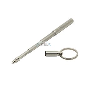   True Utility Telepen, TU246K, teleszkópos kialakítás, szálcsiszolt rozsdamentes acél test, alumínium ház, 3 tollbetét, mágneses vég