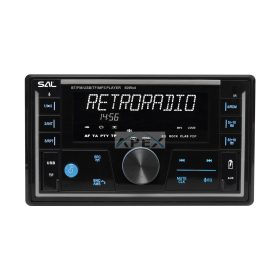   SAL VB5500 SMART autórádió, 4x50W, 2xDIN, FM RDS, USB-microSD, MP3 lejátszó, dupla USB aljzat, telefontöltő, kiválasztható RGB gomb világítás, telefonról is vezérelhető okos autórádió