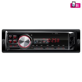   SAL VBT 1100/RD smart autórádió, 4 x 45 W, 4 RCA, FM, BT, USB, SD, AUX, kék LED kijelző és gombok, Android/iOS App