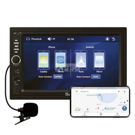   SAL VBX910 autórádió és multimédiás lejátszó, CPAA multimédia, iOS CarPlay és Android Auto, tükrözés, 18cm-es érintő-kijelző, 2xDIN, Bluetooth