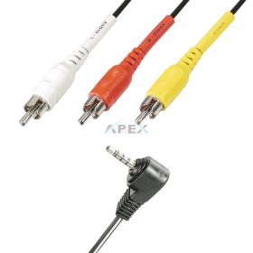   Home VC 20-2 videókábel, 4 pólusú 3,5mm dugó, RCA dugó, 2m