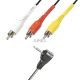 Home VC 20-2 videókábel, 4 pólusú 3,5mm dugó, RCA dugó, 2m