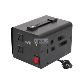   HOME VTF1000VA feszültségátalakító, max.1000VA, 230V/110V transzformátor, dupla 110V kimeneti aljzat két készülékhez, hordozható