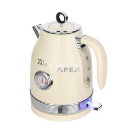   Zilan ZLN1184 retró vízforraló, 2200 W, 1,7 literes, hőmérsékletkijelzés, 360°-ban forgatható állvány, fehér