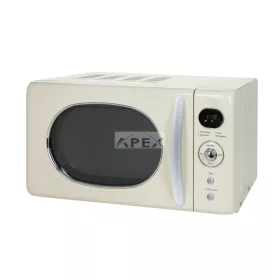  Zilan ZLN1245 retró mikrohullámú sütő, 700 W, 20 liter, 6 fokozat, LED kijelző, gyerekzár, elektronikus vezérlő, bézs