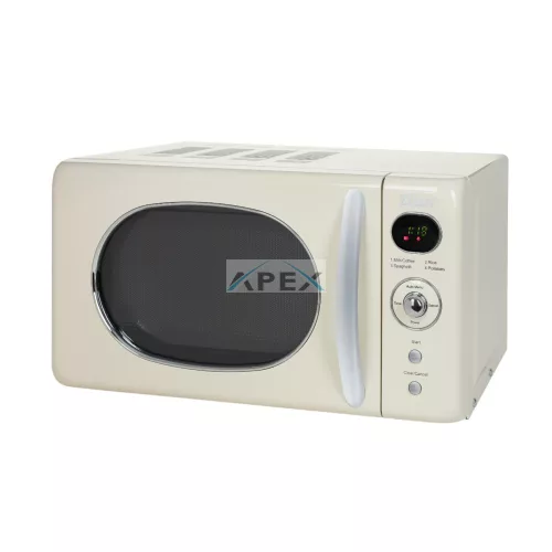 Zilan ZLN1245 retró mikrohullámú sütő, 700 W, 20 liter, 6 fokozat, LED kijelző, gyerekzár, elektronikus vezérlő, bézs