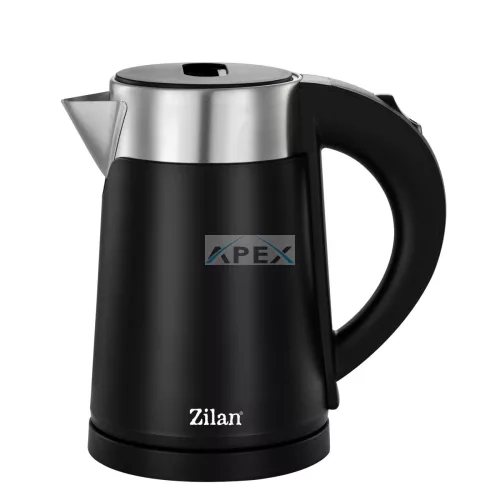 Zilan ZLN3387 vízforraló, 900 W, duplafalú, 0.8l, 360°-ban forgatható, rejtett fűtőszál, jelzőfény, fekete