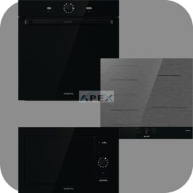   Gorenje Simplicity BOS6737SYB hőlégkeveréses sütő + GI6421SYB indukciós főzőlap + BM235G1SYB grilles mikrohullámú sütő fekete színben