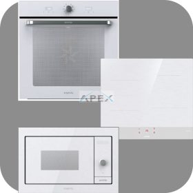   Gorenje Simplicity BOS6737SYW hőlégkeveréses sütő + GI6421SYW indukciós főzőlap + BM235G1SYW grilles mikrohullámú sütő fehér színben