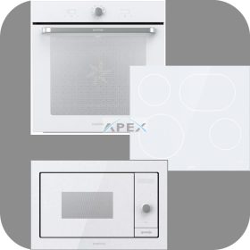   Gorenje Simplicity BOS6737SYW hőlégkeveréses sütő + ECT643SYW üvegkerámia főzőlap + BM235G1SYW grilles mikrohullámú sütő fehér színben