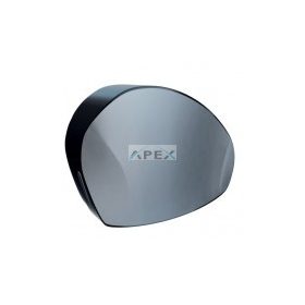   Merida Toalettpapír adagoló mini, fekete ABS műanyag, fém dekor előlap