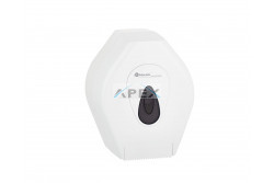 MERIDA T2 MOD F-S Toalettpapír adagoló mini, fehér ABS műanyag, szürke szemmel