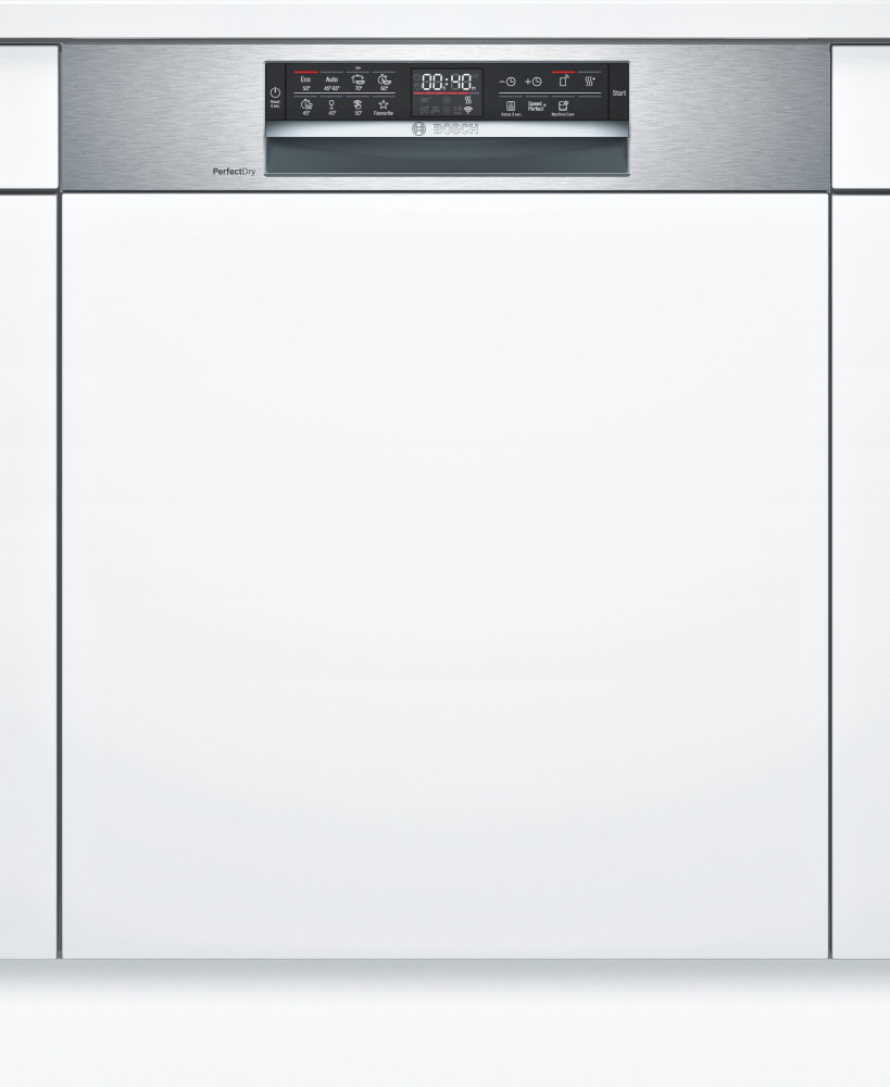 BOSCH SMI6ZCS49E Serie | 6, Félig beépíthető mosogatógép, 60 cm, Nemesacél, SMI6ZCS49E, Home Connect